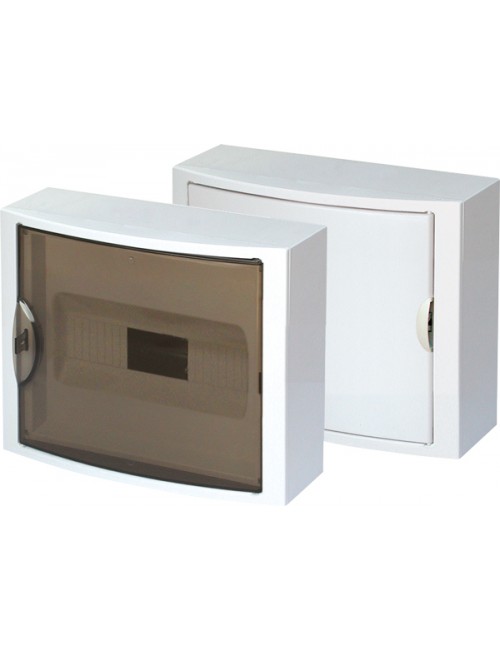 Enclosure, plastic, white, wall mounted, 14 moduls (14x1), Dim. 362 (W) x 250 (H) x 104 (D) mm, IP40, with N and PE terminals