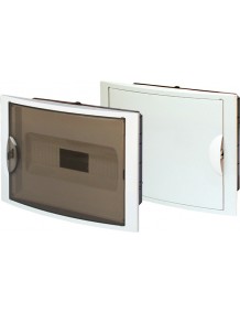 Enclosure, plastic, white, flush mounted, 14 moduls (14x1), Dim. 362 (W) x 250 (H) x 101 (D) mm, IP40, with N and PE terminals