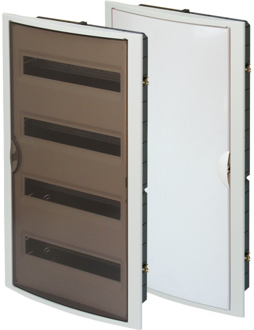 Enclosure, plastic, white, wall mounted, 56 moduls (14x4), Dim. 363 (W) x 687 (H) x 103 (D) mm, IP40, with N and PE terminals