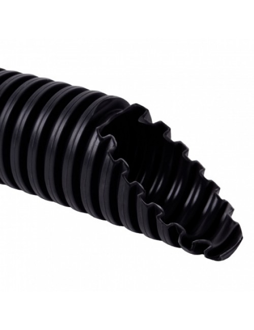 Corrugated pipe, with wire, d 16mm, black