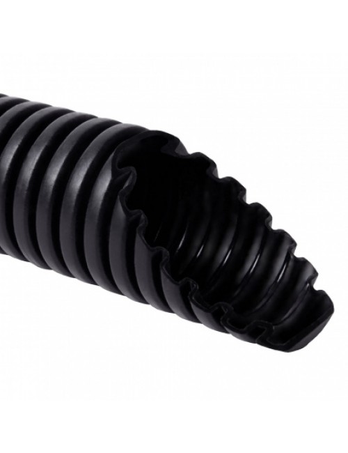 Corrugated pipe, d 25mm, with wire, UV, black