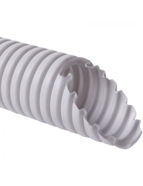 Corrugated pipe, with wire, d 25mm, grey