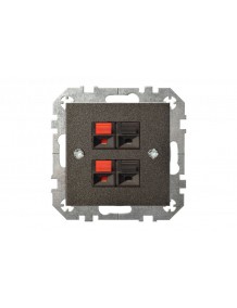Socket, for sound system, double, without frame, black