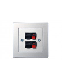 Socket, for sound system, double, without frame, silver