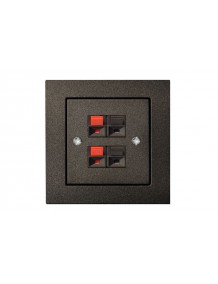 Socket, for sound system, double, without frame, black