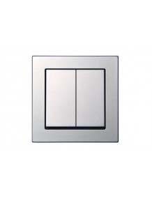 Switch, two-circuit, IP44, without frame, silver