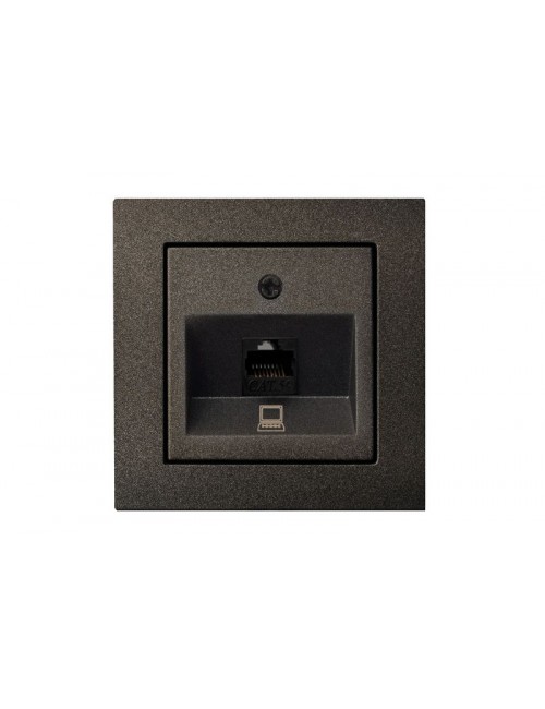 როზეტი, RJ45, cat. 6, ჩარჩოს გარეშე, შავი