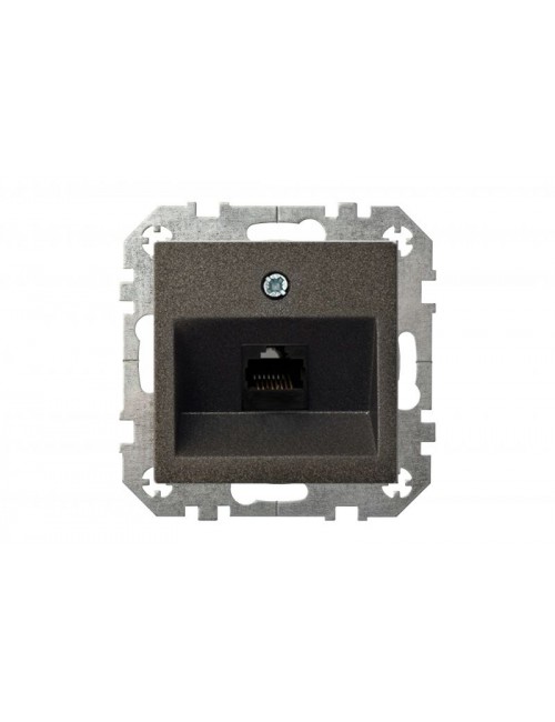 როზეტი, RJ45, cat. 6, ჩარჩოს გარეშე, შავი