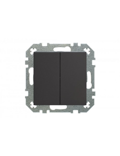 Switch, two-circuit, IP44, without frame, matt black