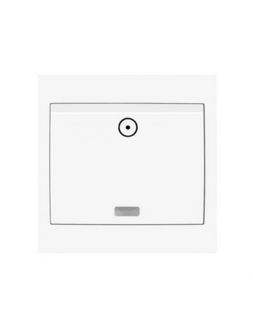 Switch, push-button, with frame, white, with pilot light