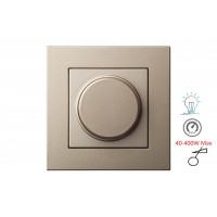 დიმერი, უნივერსალური, 40-400W, LED, ჩარჩოს გარეშე, შამპანურისფერი Retro ISR-002-01.E/CH 