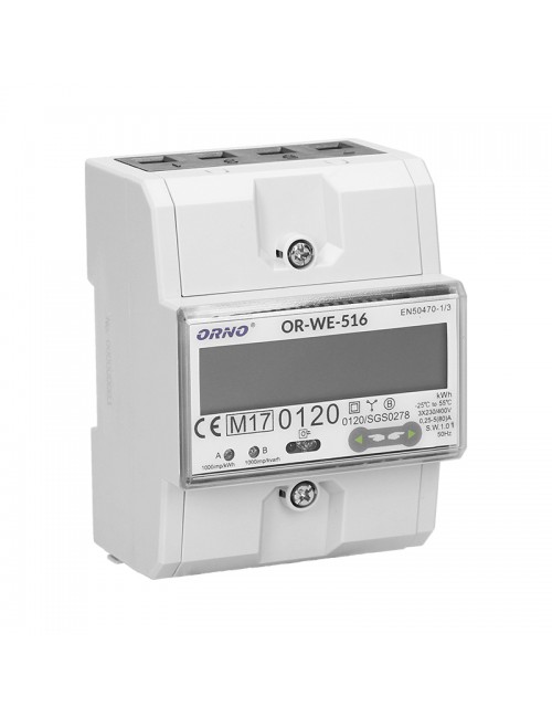 Digital electricity meter, three-phase, RS-485, 80A, MID, with 4.5 modules, DIN TH-35mm