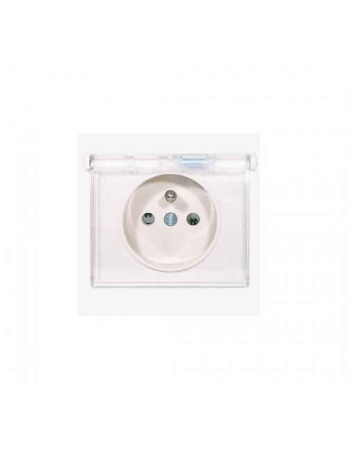 Socket, framed, white, schuko, flush mounted, IP44
